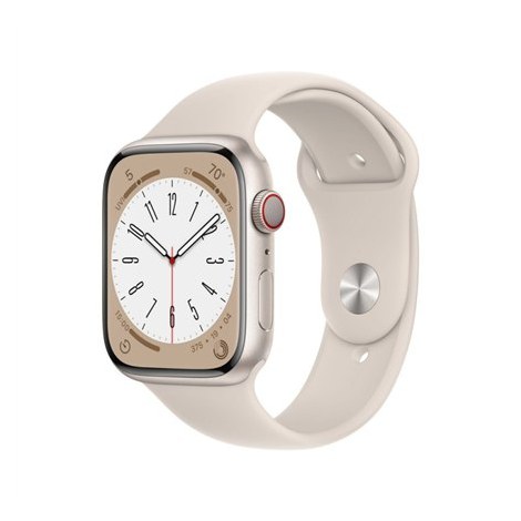 Apple Watch | Series 8 (GPS + Cellular) | Smart watch | Aerospace-grade aluminium alloy | 45 mm | Silver | Cream | Apple Pay | 4 - 2